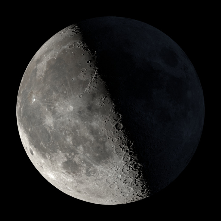 NASA image of the last quarter moon on 22 December 2024